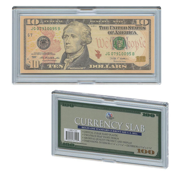 DELUXE CURRENCY SLAB Case Banknote Money Holder for U.S. Dollar Bills - QTY  3