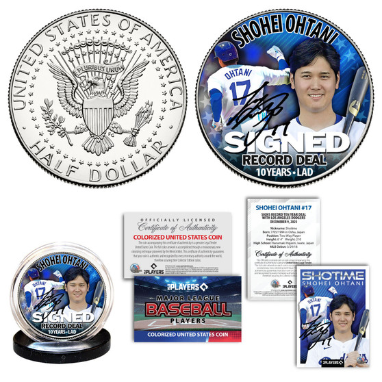 SHOHEI OHTANI 1st Ever LA DODGERS Officially Licensed 2023 JFK Coin & Bonus Card