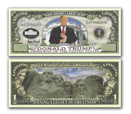 Lot of 20 "Donald Trump Legacy" $1 Million Novelty Bills