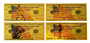 Kobe Bryant USA Flag MVP Gold $100 Bills - Set of 4 - Obverse