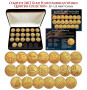 Complete Official 20 Coin 24K Gold Clad American Women U.S. Quarters Set with Case