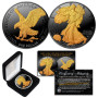 2026 American 1 Oz. Silver Eagle Coin BLACK RUTHENIUM w/ 24K Gold Detail
