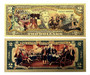 Set of 4 USA 250th Anniversary 1776-2026 Liberty Bell Drummers Novelty Gold $2 Bills