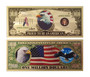 Set of 4 "Proud To Be An American" Metallic Silver Novelty $1 Million Bills