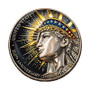 America 250 1 Oz. Tribute Coin - Liberty & Eagle Gold Rays