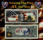 Raising The Flag Colorized & TRIPLE Liberty Signed Star $1 Note LTD of 250