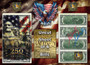 Uncut Sheet of 4 $2 Bills Liberty Colorized America 250 - Mt. Rushmore