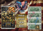 Uncut Sheet of 4 $2 Bills Liberty Colorized America 250 - Fife & Drum Corps