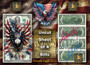 Uncut Sheet of 4 $2 Bills Liberty Colorized - Patriotic Eagle Series