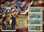 Uncut Sheet of 4 $2 Bills Liberty Colorized America 250 - Uncle Sam