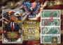 Uncut Sheet of 4 $2 Bills Liberty Colorized - President Trump Pop Art