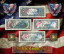 Battle Eagle Set - Classic Liberty Signed 4 Note Set $1, $2, $5 & $10 Bills - Reverse