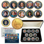 Living Presidents & First Ladies Washington DC Quarters 24K Gold Plated 11 Coin Set in Case