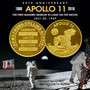 Apollo 11 NASA 50th Anniversary Commemorative 1 Oz. 24K Gold Clad Medal 1.5" 2