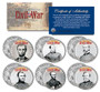 American Civil War Leaders 6 Coin JFK Half Dollar Sets - Union