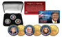 Trump - Pence - Melania 24K Gold Plated Washington DC Quarter 3 Coin Set