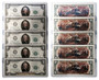 Lot of 5 Consecutive Serial Number Colorized BICENTENNIAL 1976 $2 Bills
