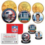 SUPERBOWL LIII NFL CHAMPIONS New England Patriots 3 Coin 24K Gold Clad Set TOM BRADY