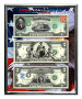 Historic U.S. Currency Colorized $2 Bill Collection in 8" x 10" Frame