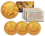 Set of 3 24K Gold Plated Bicentennial 1976 JFK Half Dollars
