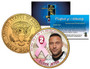 Derek Jeter Breast Cancer Awareness Colorized & 24K Gold Plated JFK Half Dollar
