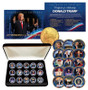 Donald Trump 15-Coin 24K Gold Washington DC Quarter Coin Set