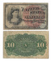 Civil War Era Fractional Currency 1863 10 Cent Note - A