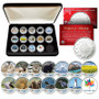 Canada 150 Celebration Wildlife Royal Canadian Mint Medallion 14 Coin Set in Display Box