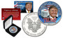 Donald Trump 45th President Colorized U.S. Silver Eagle in Box.  Year of Silver Eagle and Mint Mark is Random.