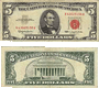 1953 $5 Red Seal Note with Red Serial Numbers