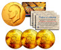 Set of 3 24K Gold Plated Bicentennial Ike Dollars