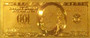 24K Gold Foil Embossed $100 Bill 1-Sided Note Reverse
