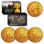 2021 Washington Crossing the Delaware Quarter 24K Gold Plated - Lot of 3