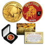 2022 Chinese Year Of Tiger 24K Gold Clad $50 American Buffalo Tribute Coin With Box