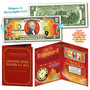 2024 Chinese New Year Colorized $2 Bill YEAR OF THE DRAGON Gold Hologram - 8" x 10" Large Display