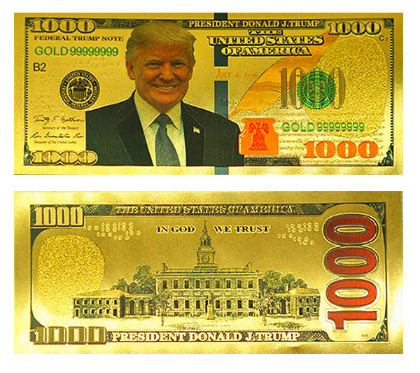 President Trump 24K Gold Foil 1,000 Novelty Bill