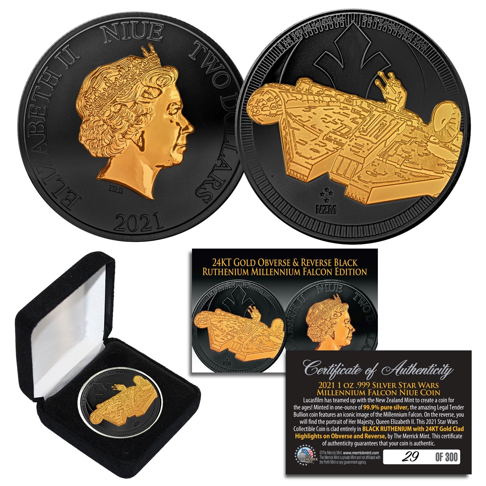 Disney Star Wars Commemorative Han Solo Gold Coin 
