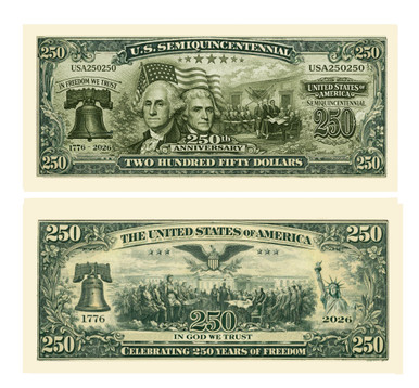 Set of 20 U.S. Semiquincentennial 250 Dollar Bills