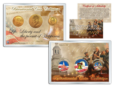 Spirit Of '76 Bicentennial 1776-1976 Colorized 3 Coin Set