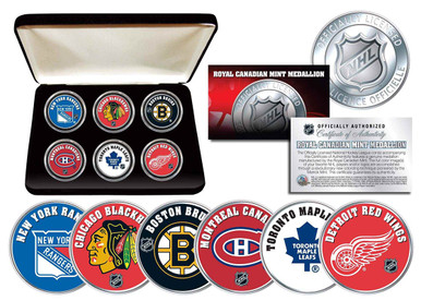NHL Original Six Canadian Medallion Set with Case