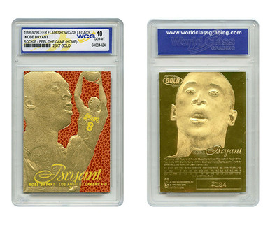 Kobe Bryant Flair Showcase Yellow 1996 23K Gold Sculptured Card