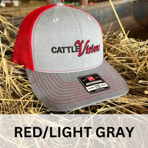 Heather Gray and Red Mesh Hat