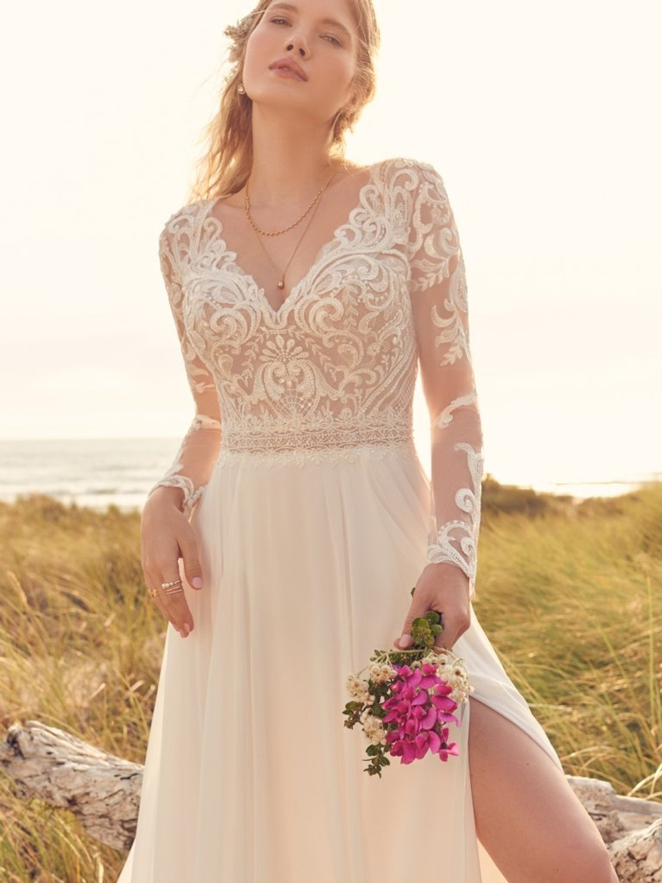 Dawn Flowy Sleeve Wedding Dress