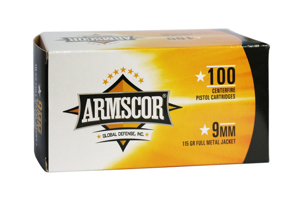 Armscor 50444 Pistol 9mm Luger 115 gr Full Metal Jacket (FMJ) 100 Bx