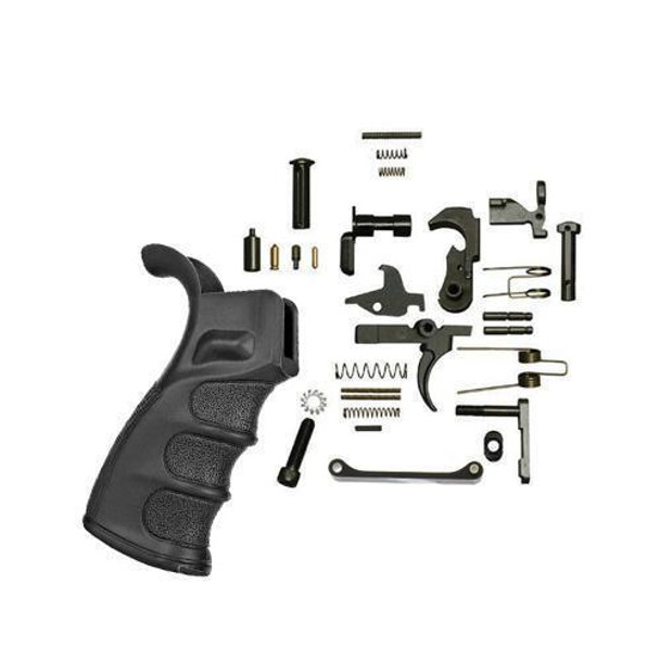 BLACK RIFLE DEPOT AR 15 lower Parts Kit with DMR Grip Black, AR 15 Lower Parts Kit, AR 15 Lower Parts, AR 15 Lower Kit, AR 15 Parts, AR15 Parts, AR 15 Accessories, Best AR 15 Lower Parts Kit, AR 15 LPK, American Made AR 15 LPK