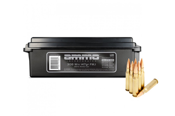 Ammo Inc. .308 Winchester 147 Grain Full Metal Jacket Rifle Ammo