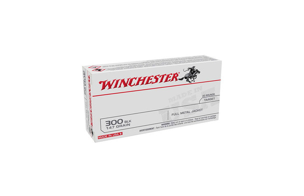 Winchester Ammo USA300B147 USA Target 300 Blackout 147 gr Full Metal Jacket Open Tip (FMJOT) Rifle Ammo - 20 Rounds Winchester Ammo USA300B147 USA Target 300 Blackout 147 gr Full Metal Jacket Open Tip (FMJOT) Rifle Ammo - 20 Rounds