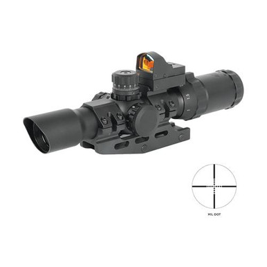 Northtac Assault 1-4x28 LPVO Riflescope Mil-Dot Reticle