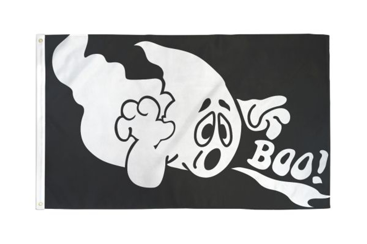 HALLOWEEN GHOST BOO FLAG 3X5FT POLY