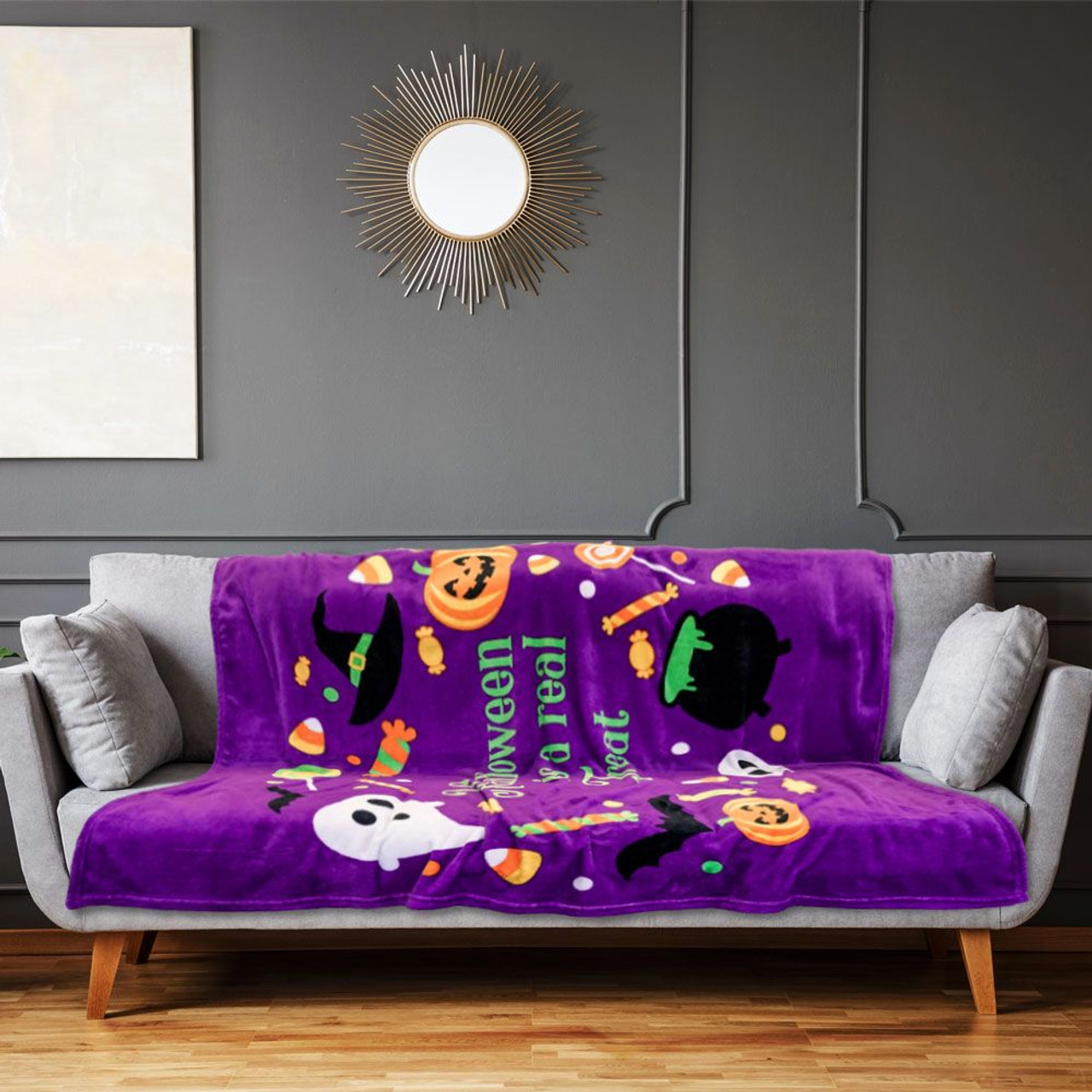 HALLOWEEN IS A REAL TREAT SOFT PLUSH 50X60IN BLANKET